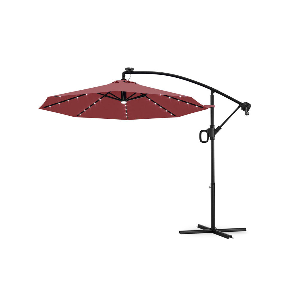 10 ft Offset LED Patio Umbrella – East Oak 10 ft Offset LED Patio Umbrella – East Oak