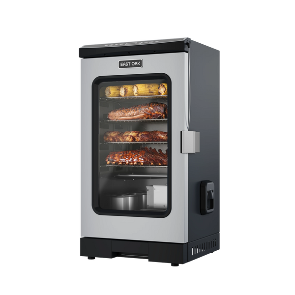 30-Inch Electric Smoker with Glass Door(Silver Version)