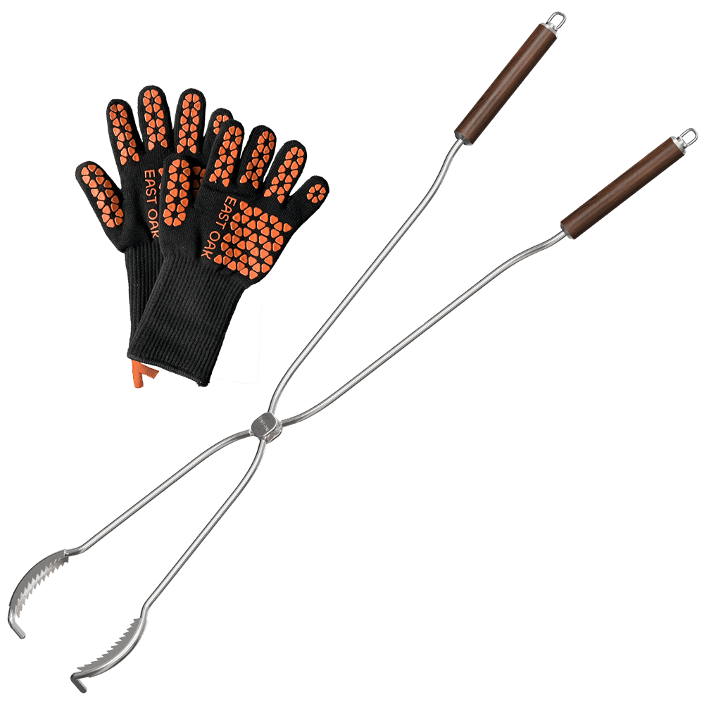 Smokeless Fire Pit Tongs & Hook East Oak