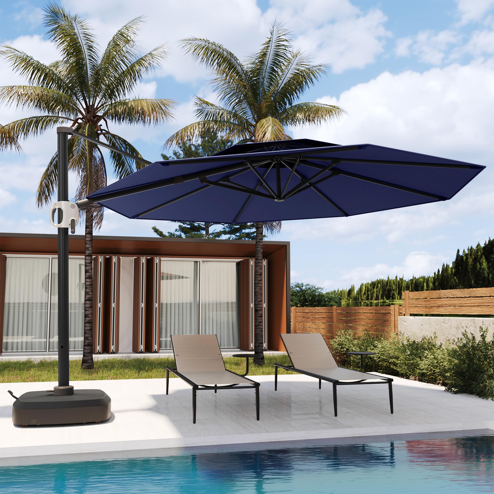 east end patio umbrella 11 Ft Double Roof Round Offset Cantilever Patio Umbrella – East Oak