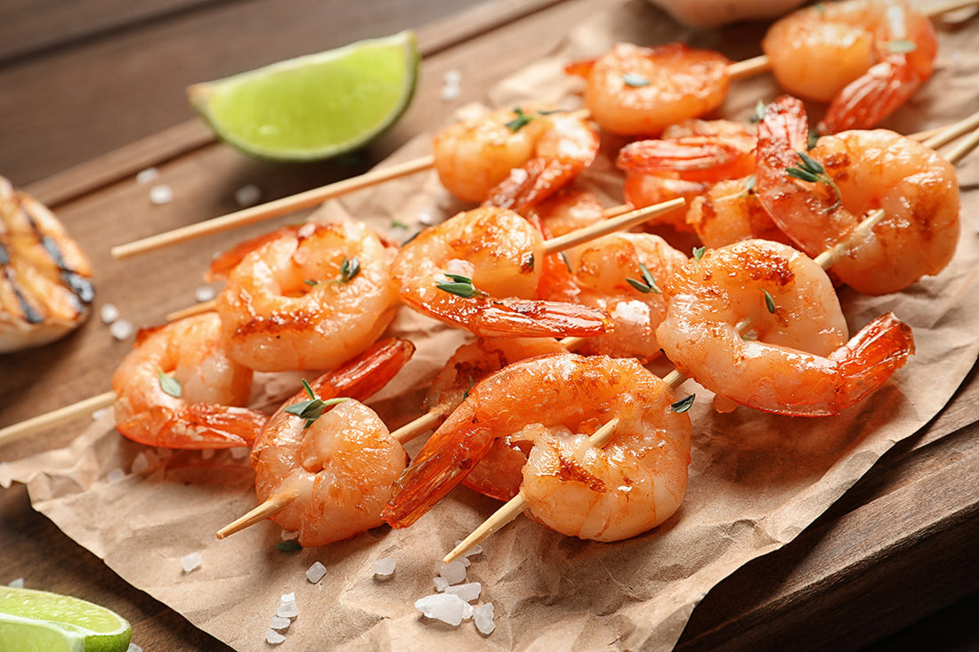 Smoked Seasoned Shrimp Skewers / Kabobs Recipe