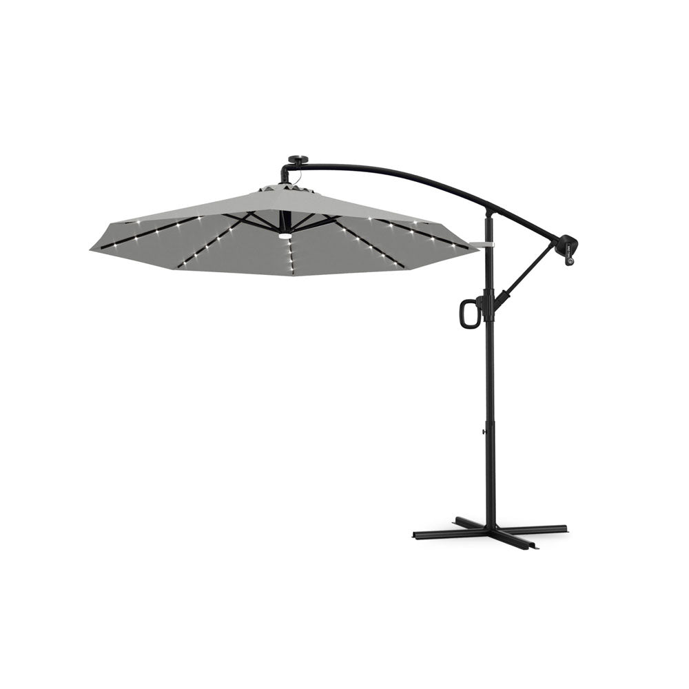 east end patio umbrella 10 ft Offset LED Patio Umbrella – East Oak