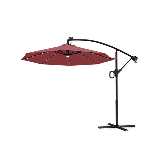 10 ft Offset LED Patio Umbrella