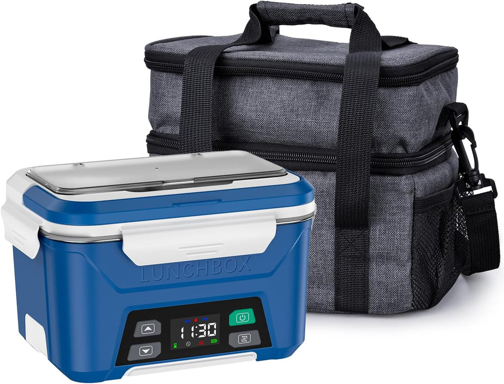 EAST OAK Cordless Electric Lunch Box for Adults 1.3L with Double Layer Bag