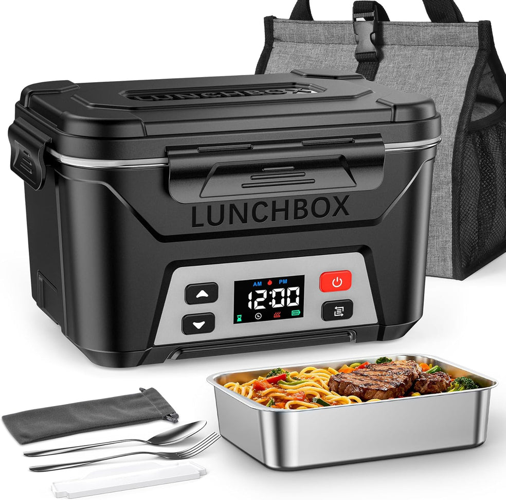 EAST OAK 5.5 Cups Battery Powered Heated Lunch Box