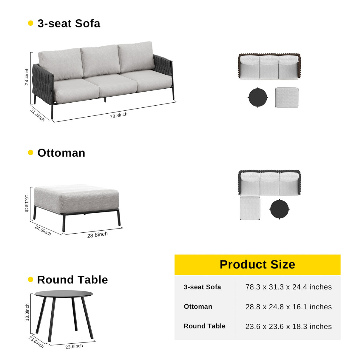 4SeatsLShapedOutdoorCouchGreysizeProductSize