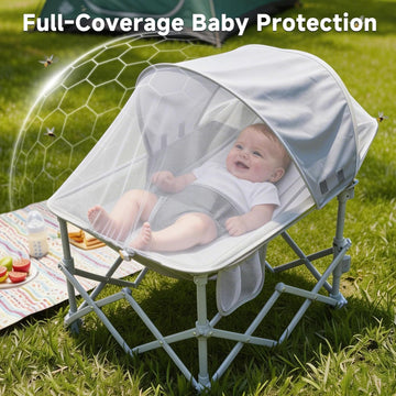 Foldable Baby Beach Chair with Canopy and Mosquito Net – East Oak