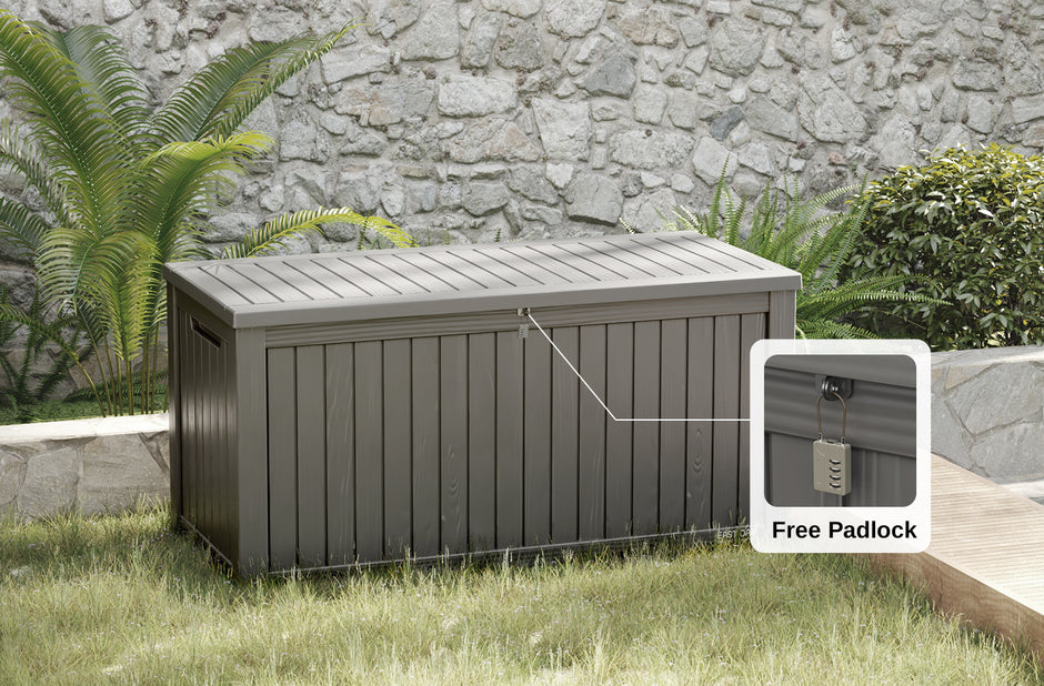 180 Gallon Waterproof Deck Box East Oak