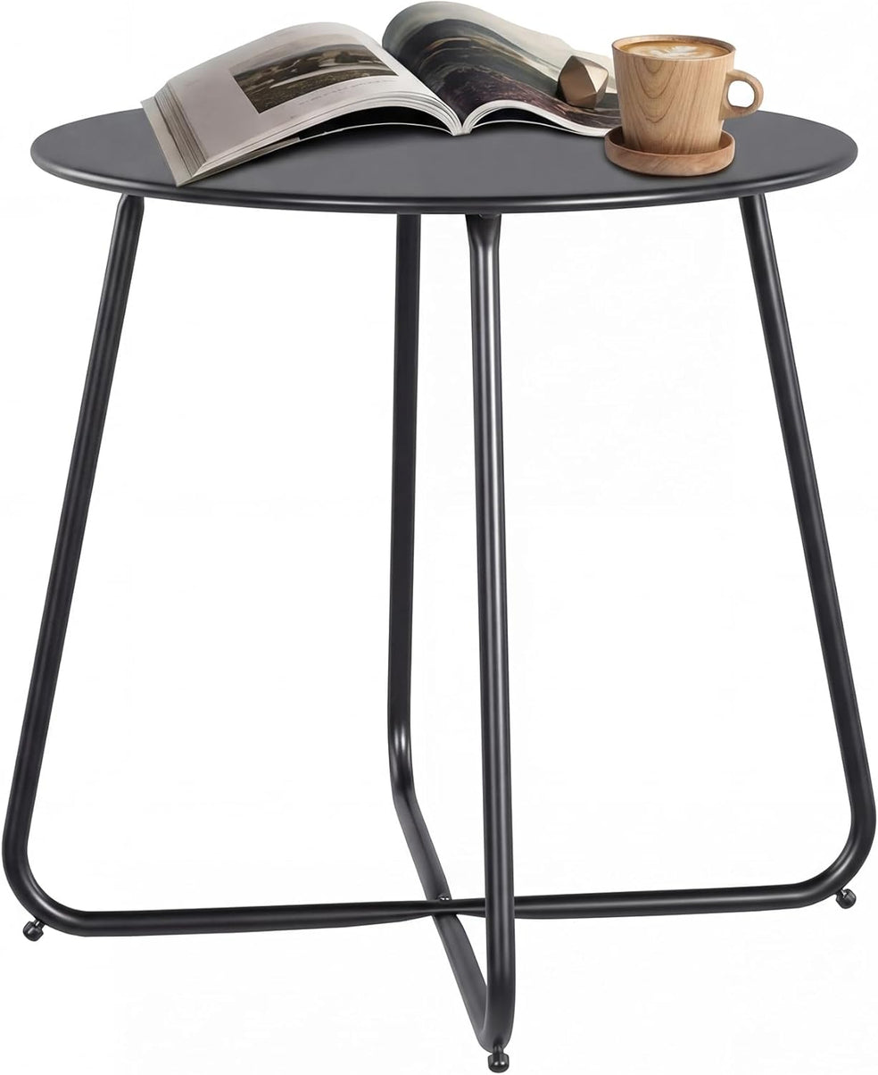 EO Living Patio Round Metal Side Table