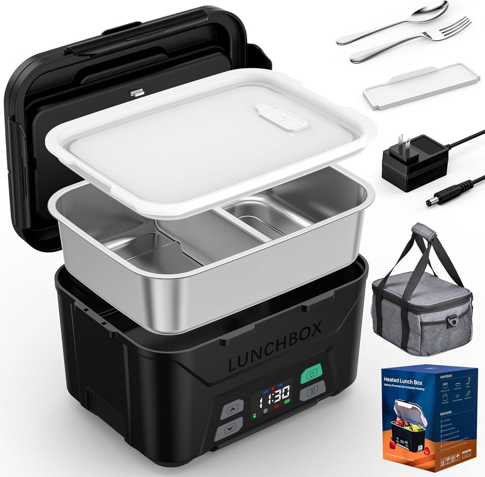 Heated Lunch Box Battery Powered with Automatic Heating