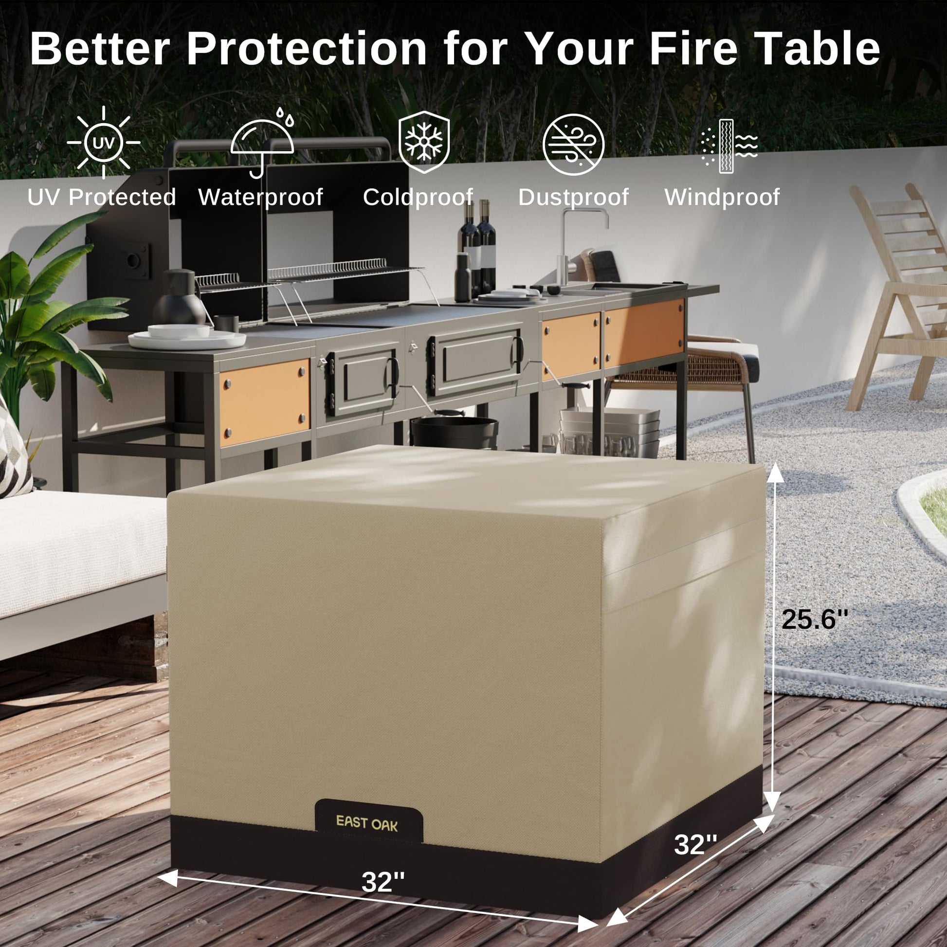 28/32 Inch Fire Pit Table Cover