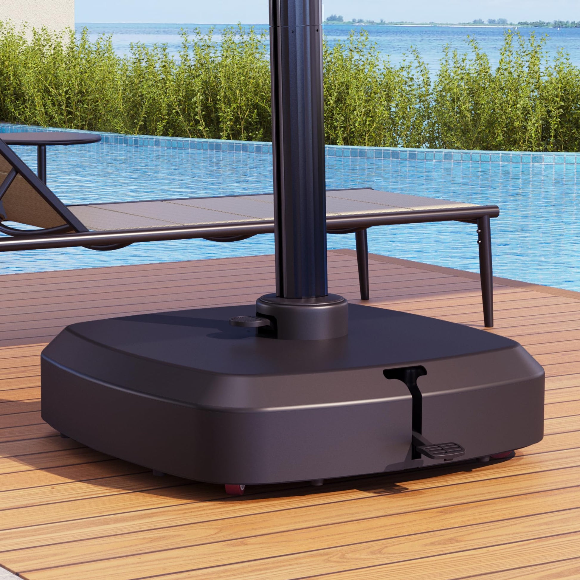 east end patio umbrella base Cantilever Patio Umbrella Base 36*36 – East Oak