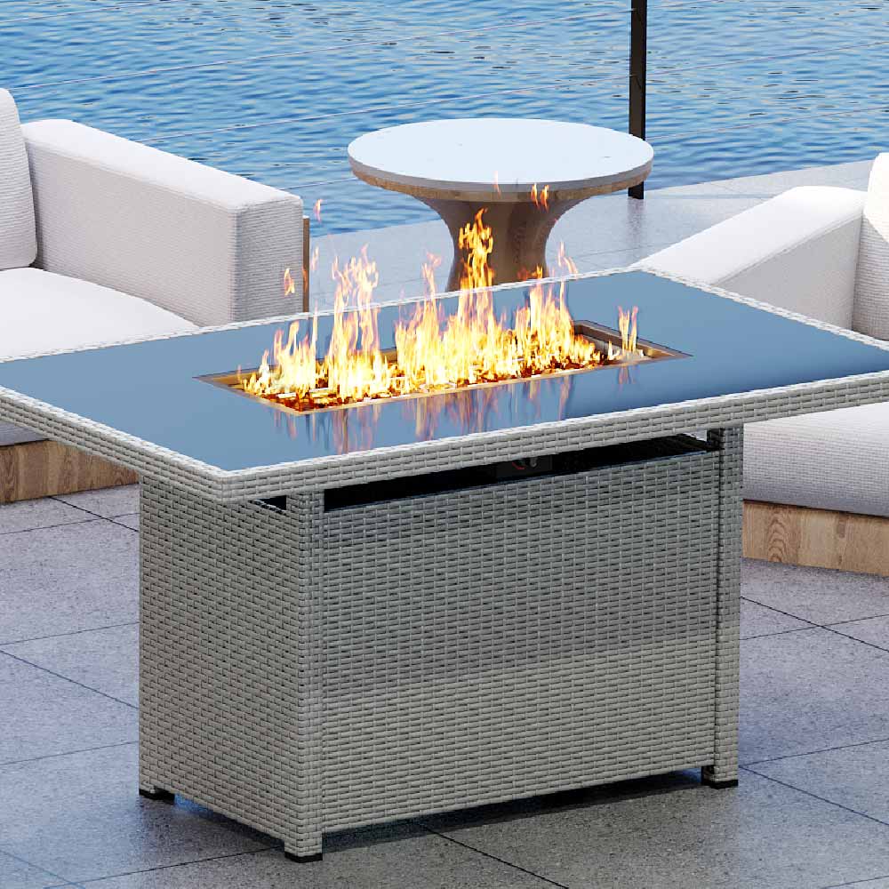 BRAZI Propane Fire Pit Table Without Glass Wind Guard (60,000 BTU)