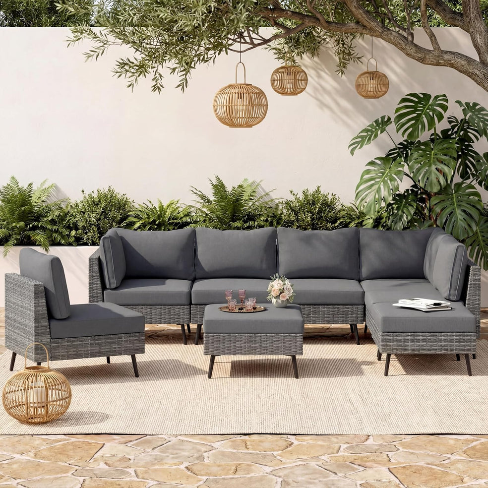 EO Living 8-Piece Patio Furniture Set, Grey