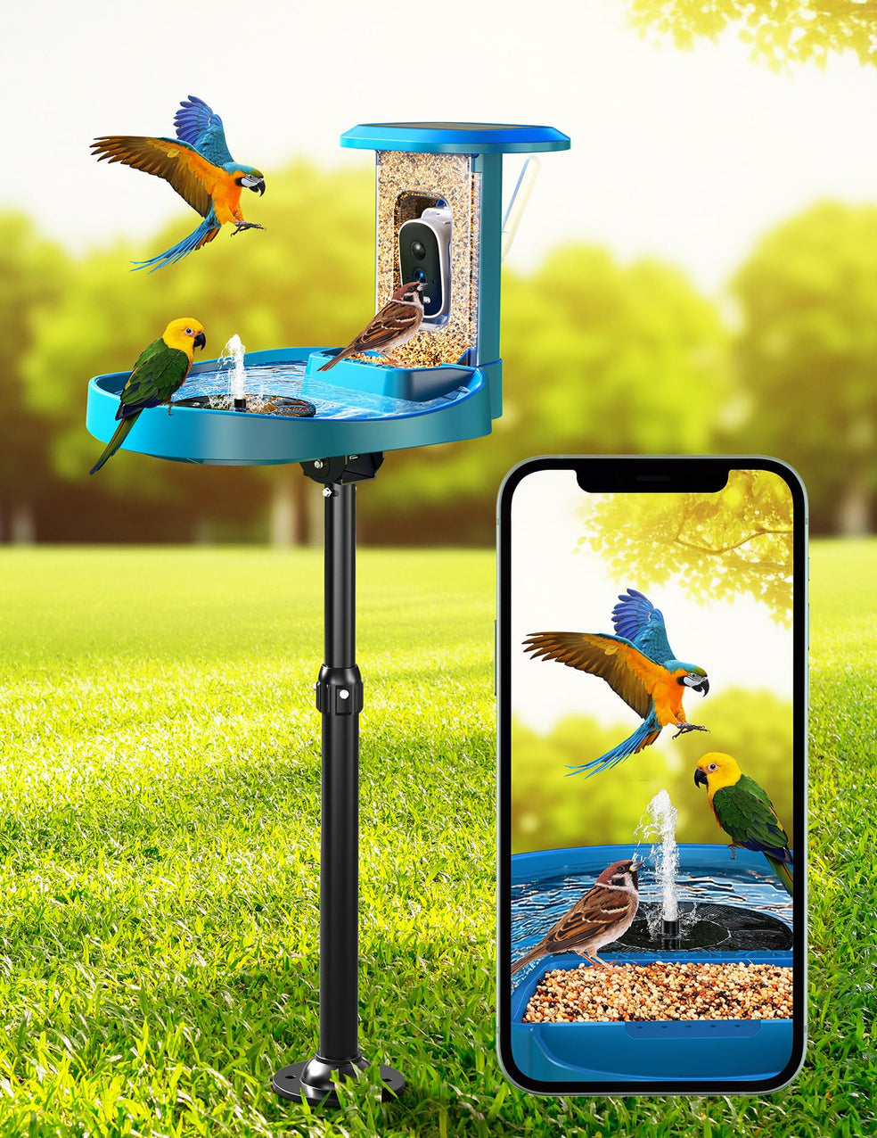 EAST OAK 2-in-1 Smart Bird Feeder with Camera and Bird Bath