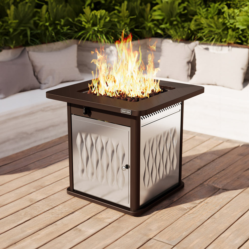 BRAZI 28-Inch Steel Fire Pit Table (50,000 BTU)
