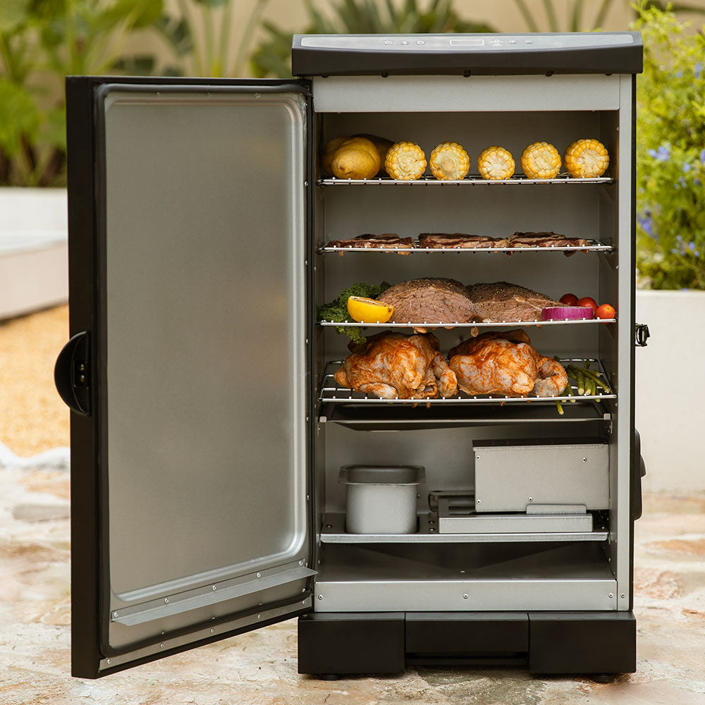 Best 725 square inches electric smoker with side wood chip loader for the money for sale