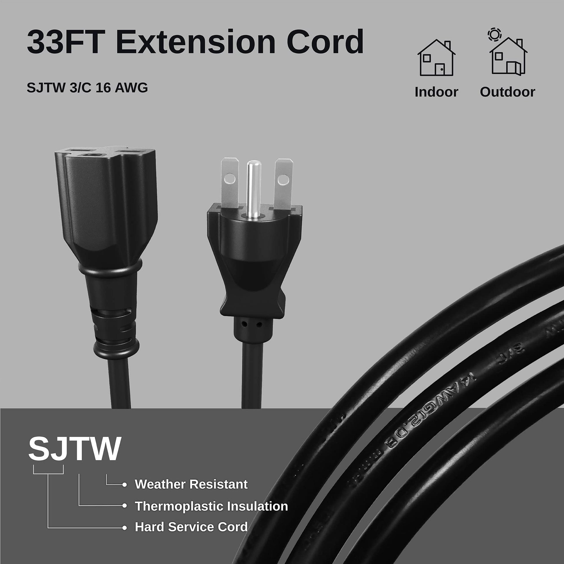 3000W Electric Heater Extension Power Cord