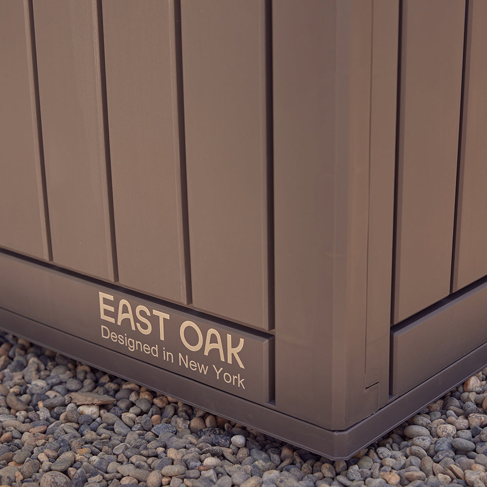 EAST OAK Deck Box, 31 Gallon Indoor and Outdoor Storage Box with Padlock  for Patio Cushions, Outdoor Toys, Gardening Tools, Sports Equipment