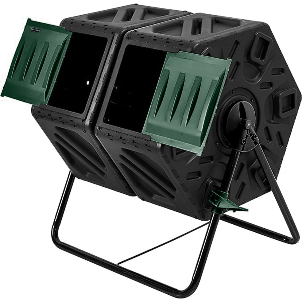 37 Gallon Dual Chamber Outdoor Compost Tumbler