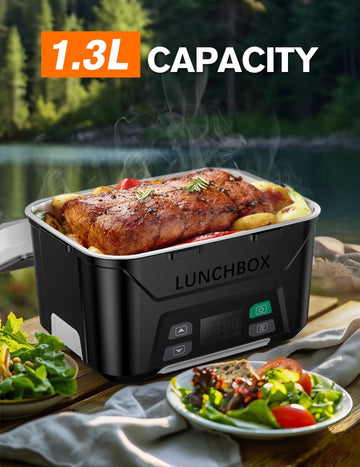 EAST OAK Cordless Electric Lunch Box for Adults 1.3L with Double Layer Bag