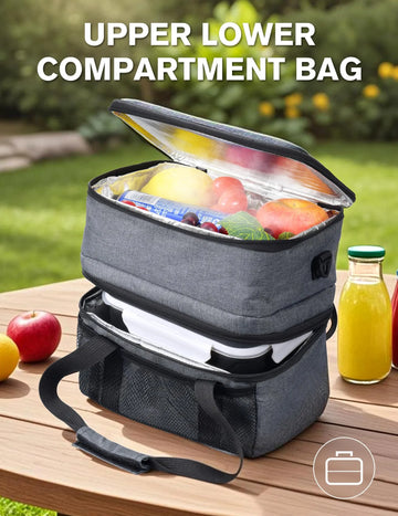 EAST OAK Cordless Electric Lunch Box for Adults 1.3L with Double Layer Bag