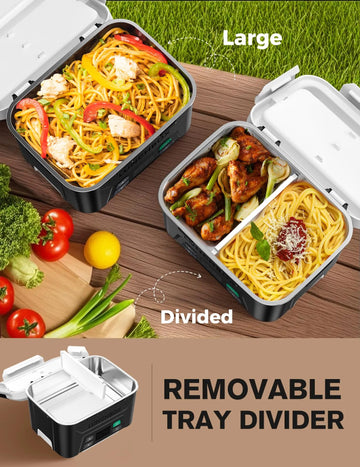 EAST OAK Cordless Electric Lunch Box for Adults 1.3L with Double Layer Bag