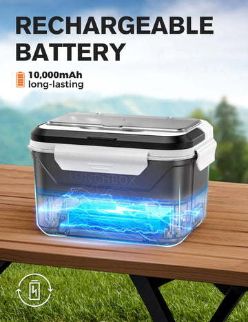 EAST OAK Cordless Electric Lunch Box for Adults 1.3L with Double Layer Bag