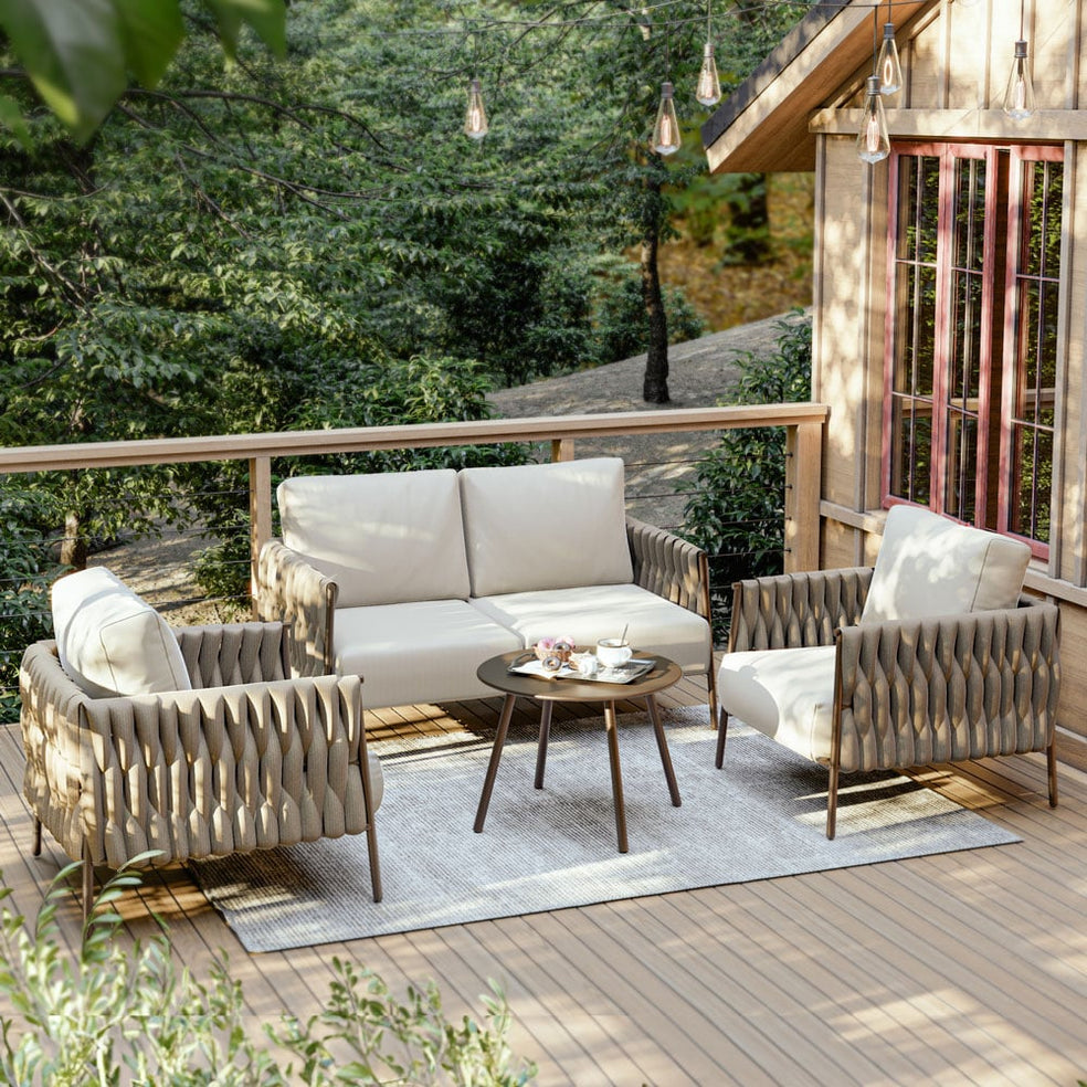 Life Chatter 4 Seats Outdoor Loveseat Set