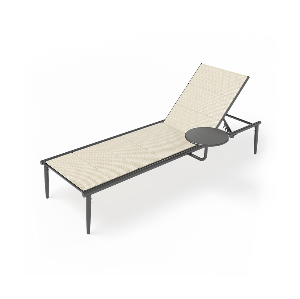 Outdoor Chaise Lounge Chair with Textilene