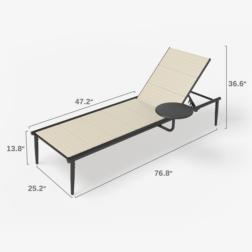 Outdoor Chaise Lounge Chair (Textile Ver.)