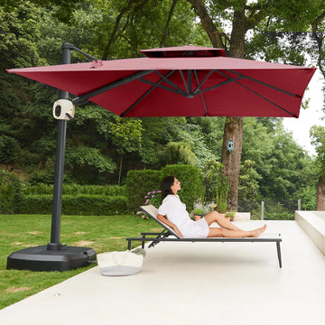 10 ft Double Roof Square Offset Cantilever Umbrella