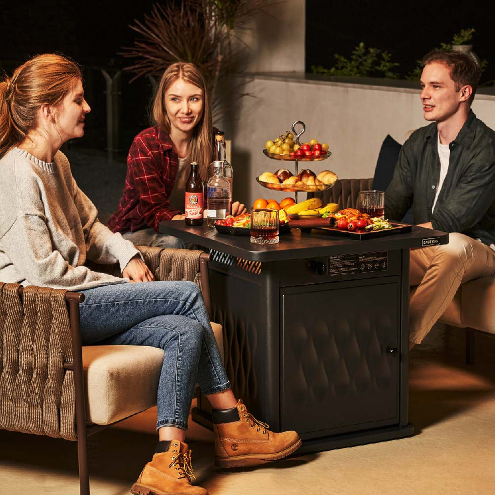 BRAZI 32 Inch Metal Fire Pit Table (50,000 BTU)