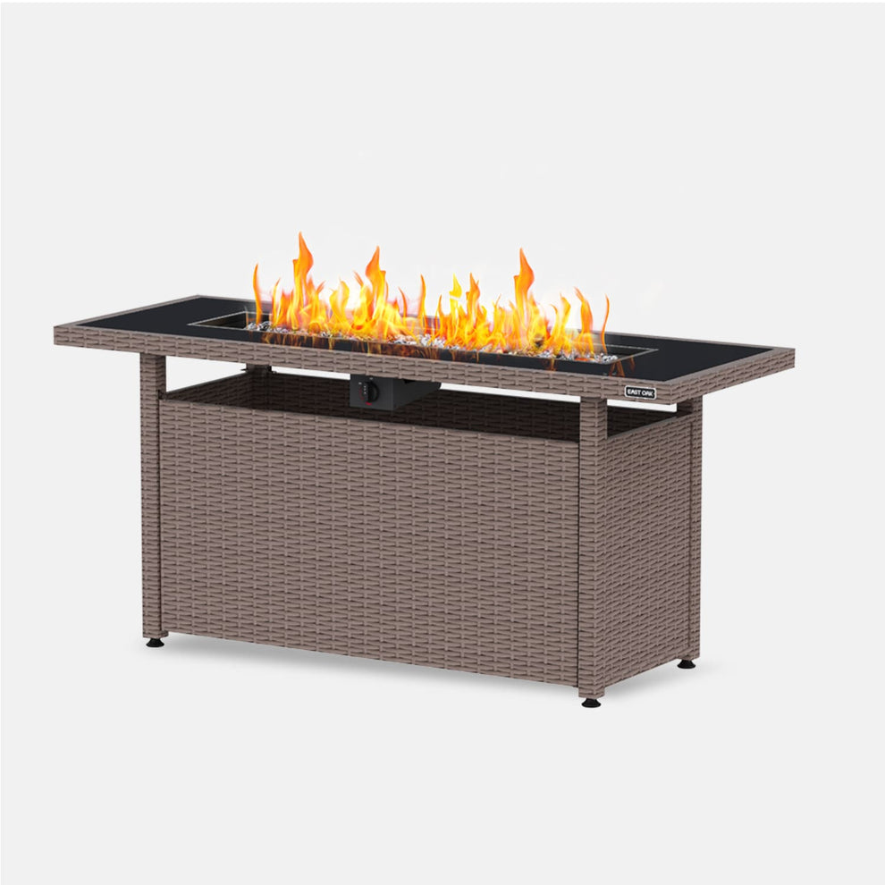 BRAZI 57-Inch Propane Fire Pit Table (60,000 BTU) – East Oak