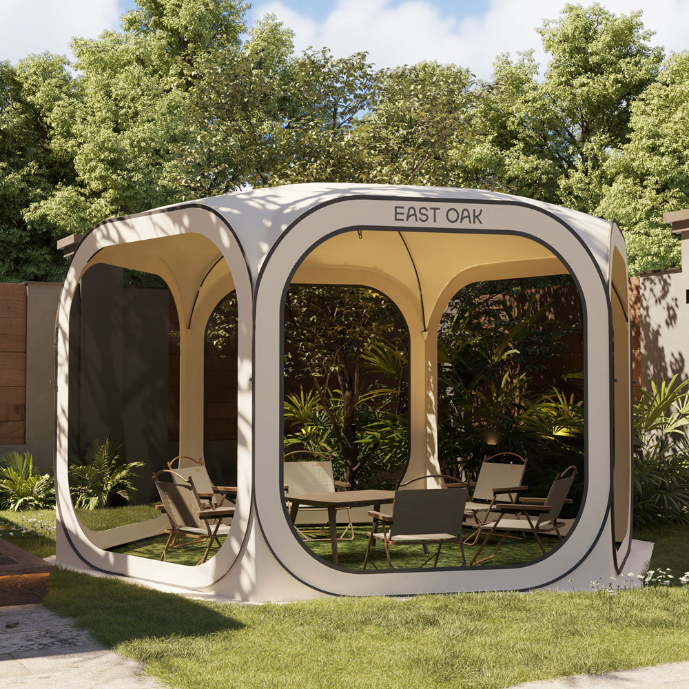 Portable screen houses top