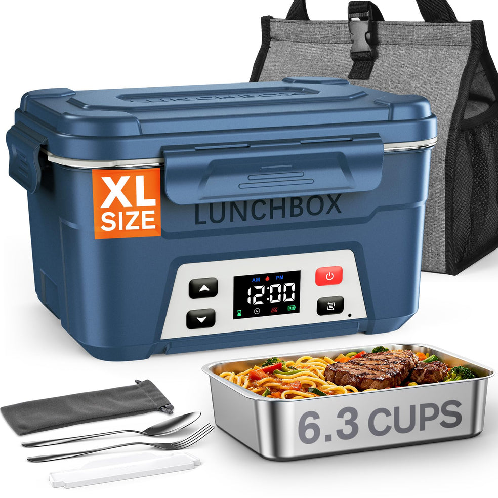 EAST OAK 6.3 Cups Battery Powered Heated Lunch Box