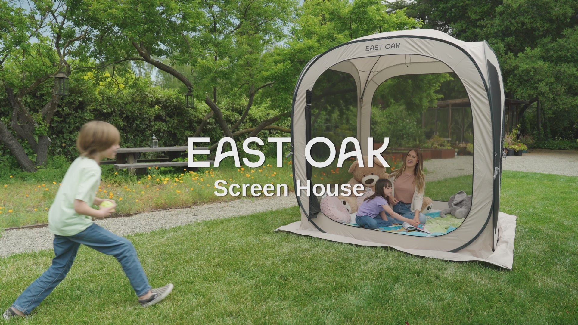 EAST OAK Pop Up Canopy Tent With Mesh Walls Outdoor Screen House With 4/6 Sunsha