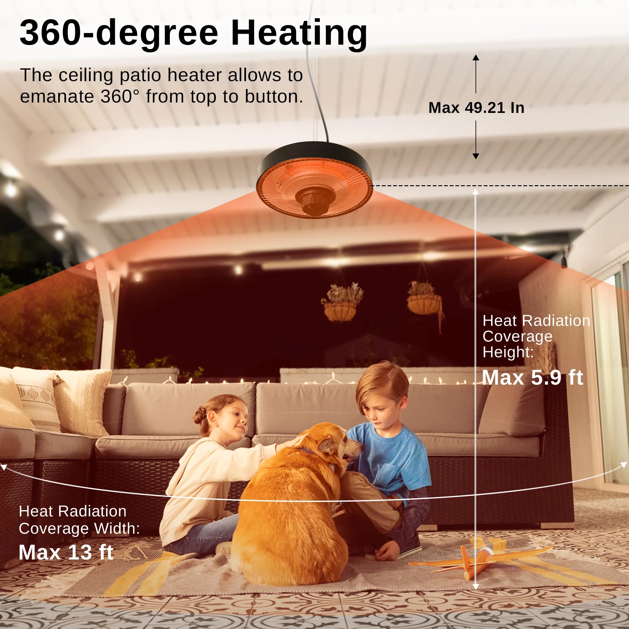 E-GLOW Ceiling Outdoor Electric Heater (1500W) – East Oak
